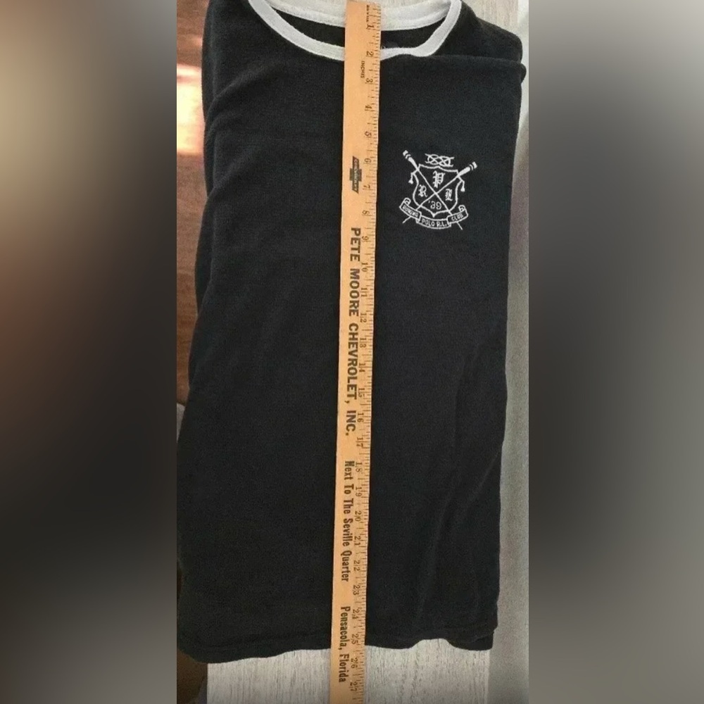 Polo Ralph Lauren Sleepwear Shirt Mens Size Large Black Maroon Waffle L Crest. - Picture 6 of 11